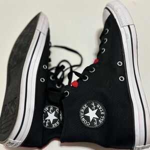 Converse High-Top Sneakers in Black and Red